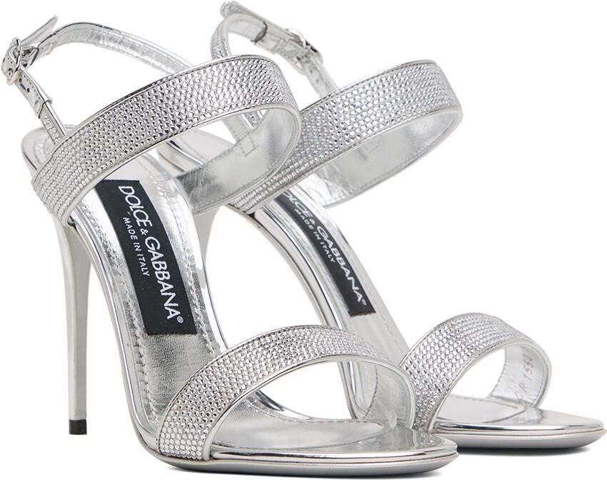 Dolce & Gabbana Silver Kim Heeled Sandals - Picture 3