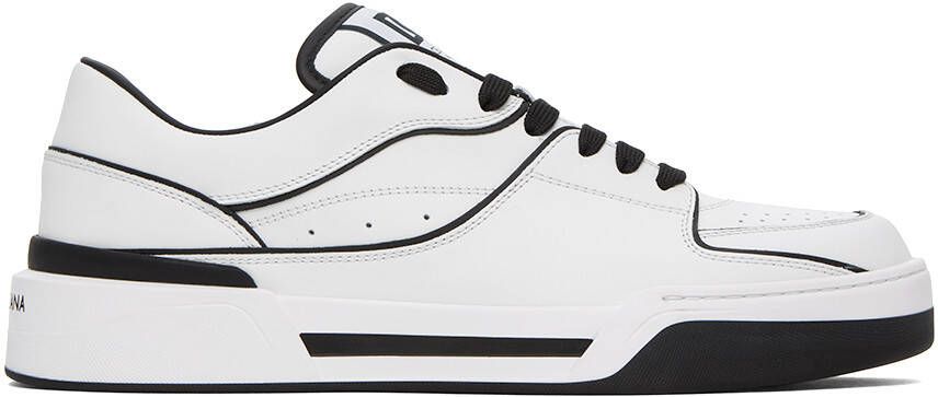 Dolce & Gabbana White & Black New Roma Sneakers - Picture 4