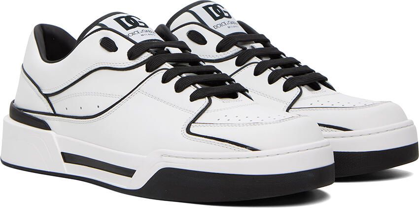 Dolce & Gabbana White & Black New Roma Sneakers - Picture 2