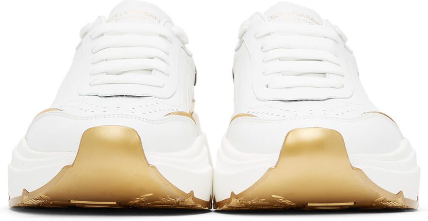 Dolce & Gabbana White & Gold Daymaster Low Sneakers - Picture 3