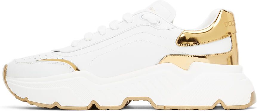 Dolce & Gabbana White & Gold Daymaster Low Sneakers - Picture 4