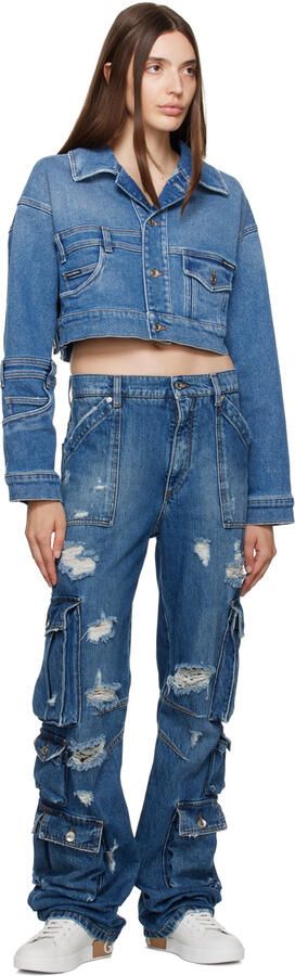 Dolce & Gabbana White & Gold Portofino Low Sneakers - Picture 5