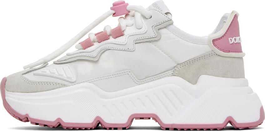 Dolce & Gabbana White & Pink Daymaster Sneakers - Picture 3