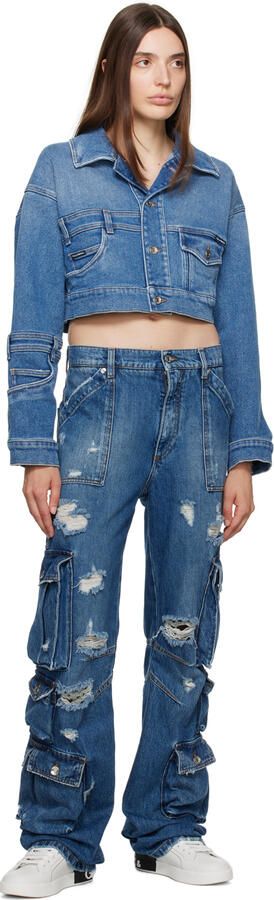 Dolce & Gabbana White & Silver Portofino Low Sneakers - Picture 4