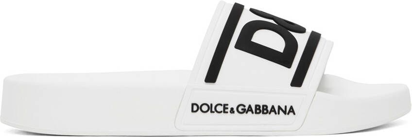 Dolce & Gabbana White Beachwear Slides - Picture 5
