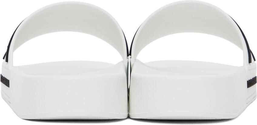 Dolce & Gabbana White Bonded Slides