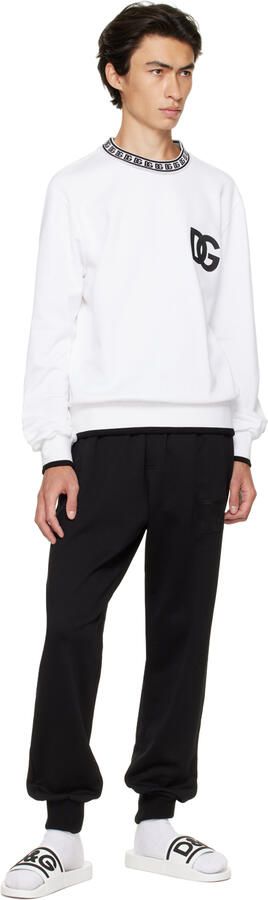 Dolce & Gabbana White Bonded Slides - Picture 3