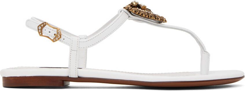 Dolce & Gabbana White Devotion Sandals - Picture 4