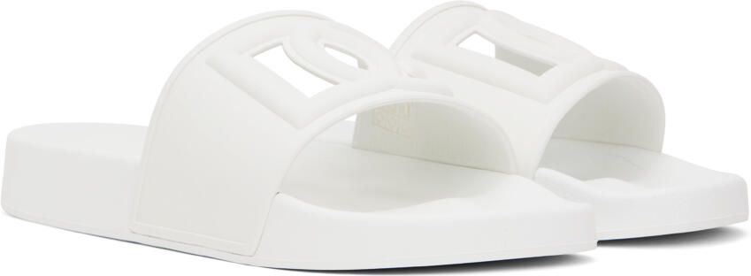 Dolce & Gabbana White DG Logo Slides - Picture 2