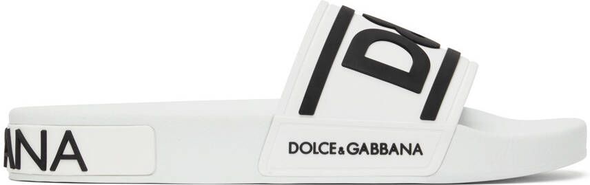 Dolce & Gabbana White Rubber Slides - Picture 5