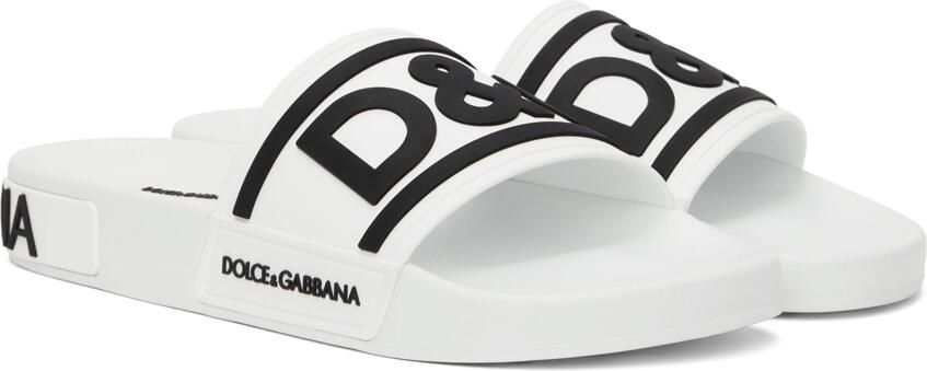 Dolce & Gabbana White Rubber Slides - Picture 2