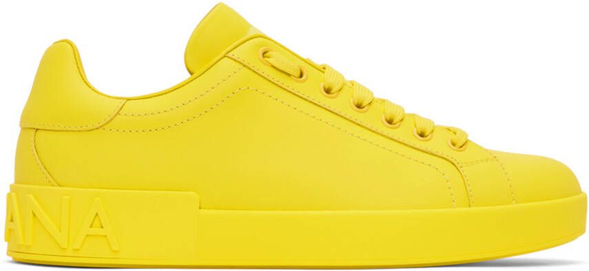 Dolce & Gabbana Yellow Portofino Sneakers - Picture 5