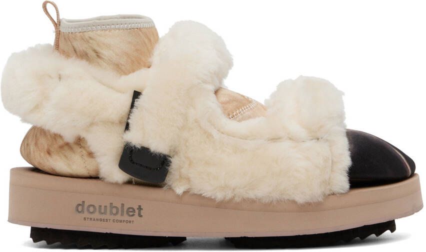 Doublet Beige Suicoke Edition Animal Foot Layered Sandals