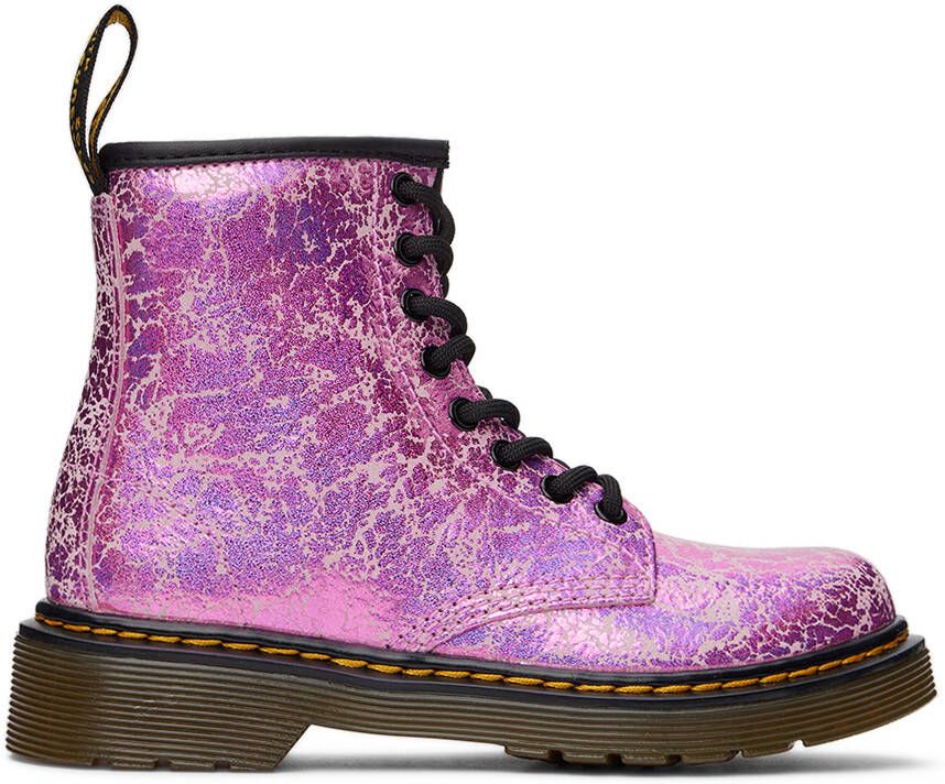 Dr. Martens Baby Pink 1460 Crinkle Boots - Picture 3