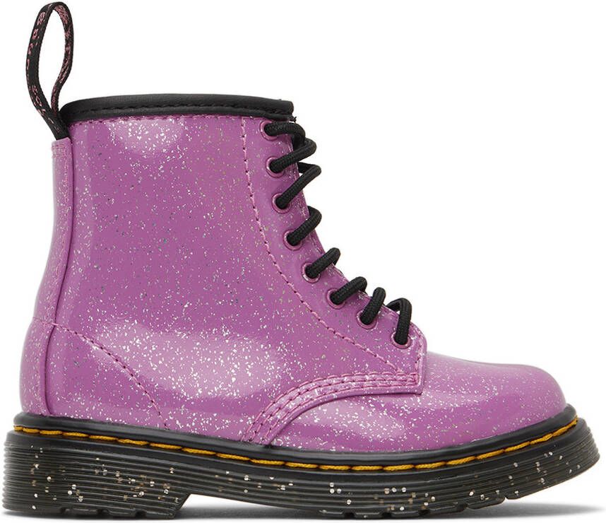 Dr. Martens Baby Pink 1460 Glitter Lace-Up Boots - Picture 4