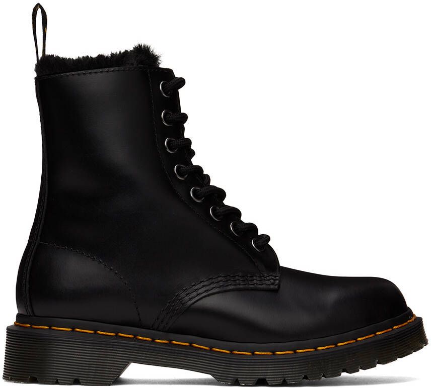 Dr. Martens Black 1460 Serena Faux-Fur Lined Boots - Picture 6
