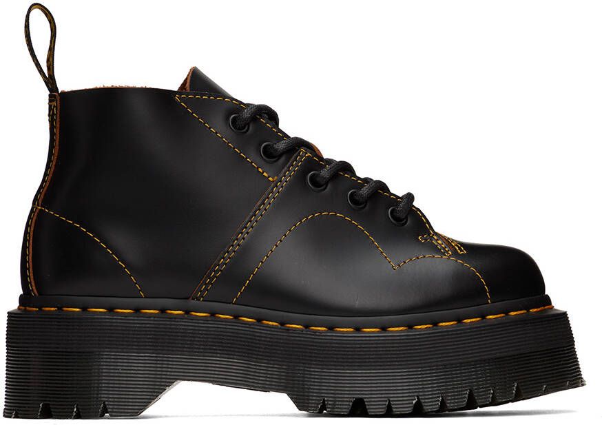 Dr. Martens Black Platform Church Boots - Picture 5