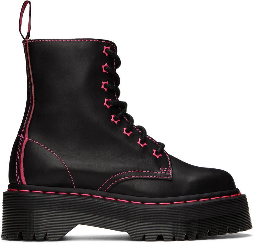 Dr. Martens Black Jadon II Neon Star Boots - Picture 5