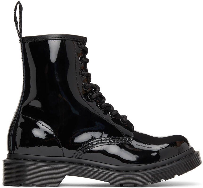 Dr. Martens Black Patent 1460 Mono Boots - Picture 2