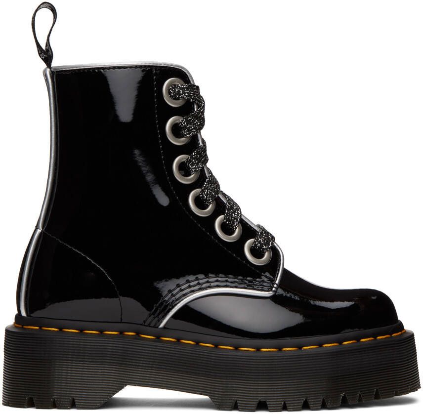 Dr. Martens Black Patent Molly Boots - Picture 3