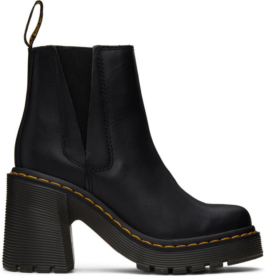 Dr. Martens Black Spence Flared Heel Chelsea Boots
