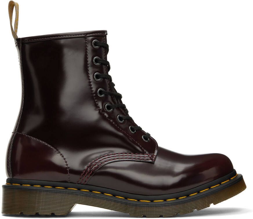 Dr. Martens Burgundy Vegan 1460 Ankle Boots - Picture 3