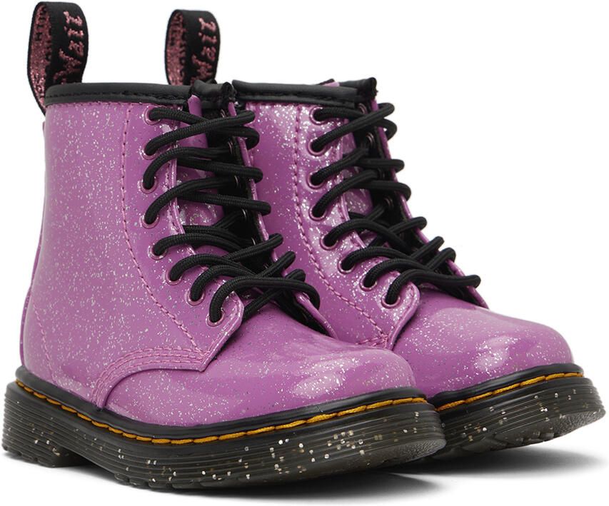 Dr. Martens Baby Pink 1460 Glitter Lace-Up Boots - Picture 3