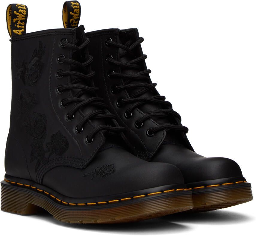 Dr. Martens Black 1460 Vonda Mono Floral Boots