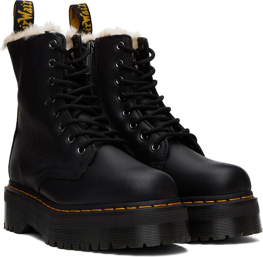 Dr. Martens Black Faux-Fur Lined Platform Jadon Boots