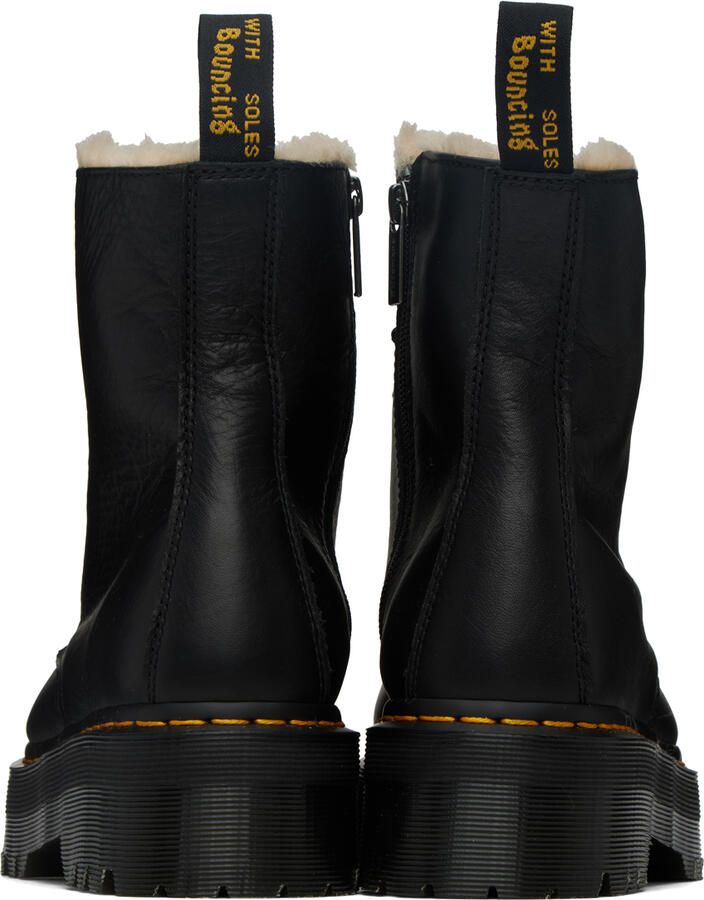 Dr. Martens Black Faux-Fur Lined Platform Jadon Boots - Picture 4