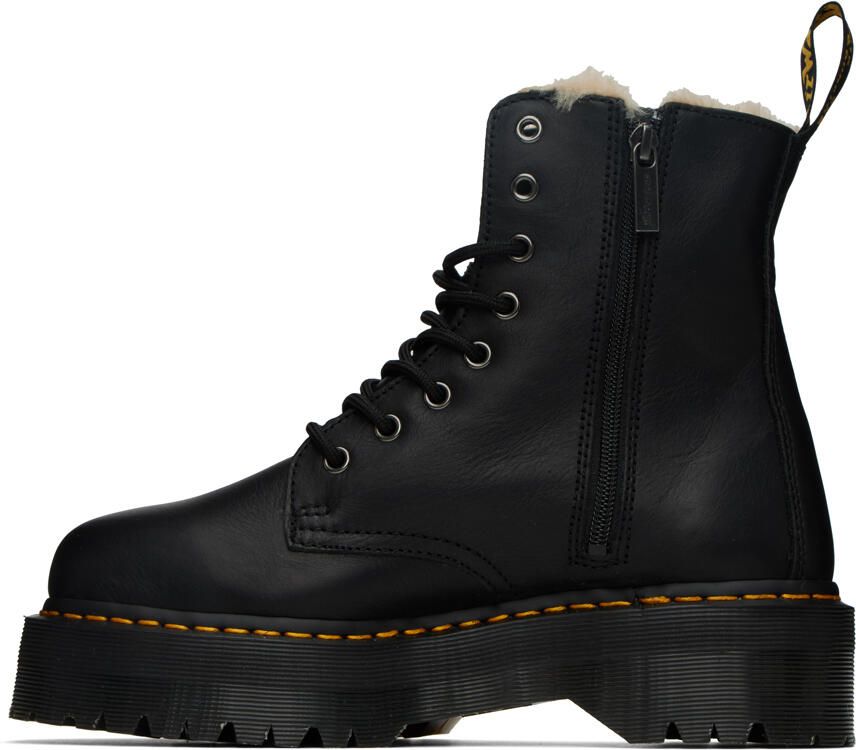 Dr. Martens Black Faux-Fur Lined Platform Jadon Boots - Picture 3