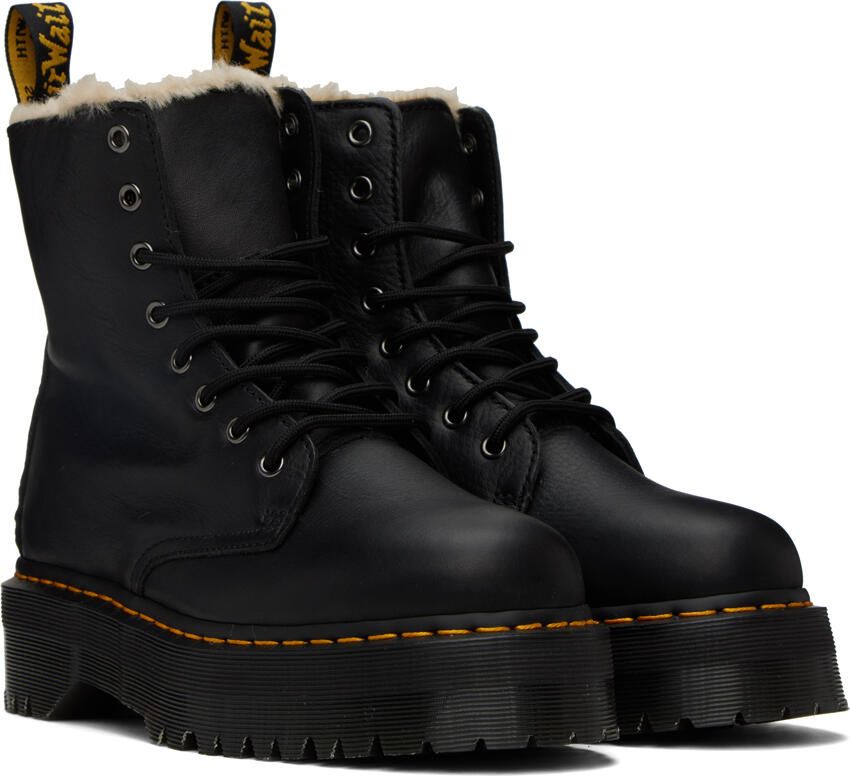 Dr. Martens Black Faux-Fur Lined Platform Jadon Boots - Picture 2