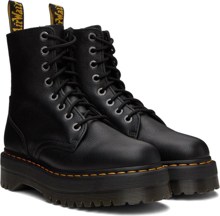 Dr. Martens Black Leather Jadon Pisa Platform Boots - Picture 2