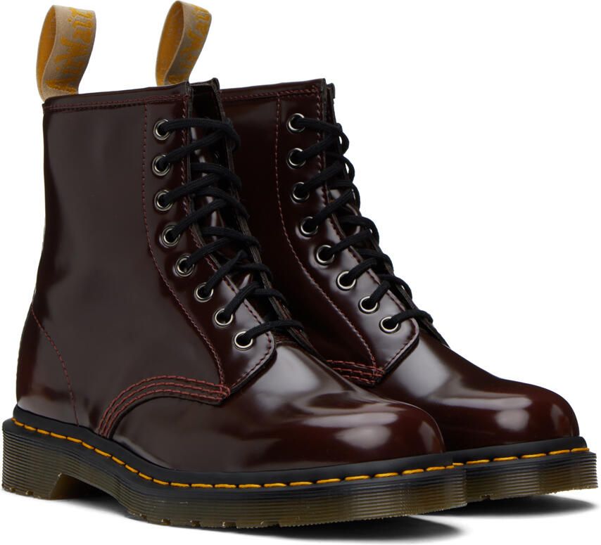 Dr. Martens Burgundy Vegan 1460 Ankle Boots - Picture 2