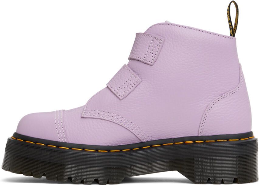 Dr. Martens Purple Devon Flower Buckle Platform Boots - Picture 3