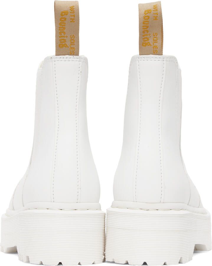 Dr. Martens White 2976 Quad Mono Chelsea Boots - Picture 2