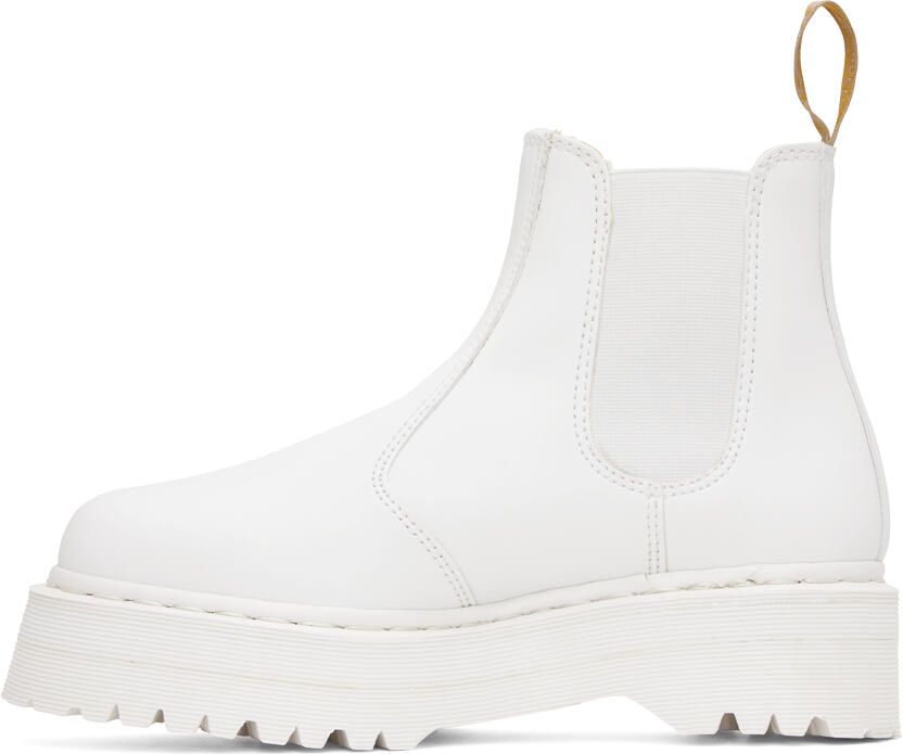 Dr. Martens White 2976 Quad Mono Chelsea Boots - Picture 3