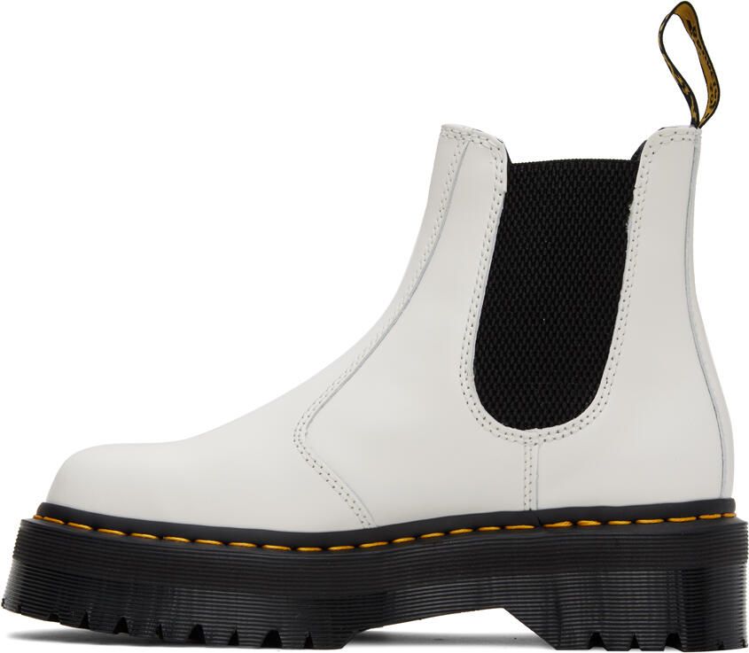 Dr. Martens White 2976 Smooth Platform Chelsea Boots - Picture 5
