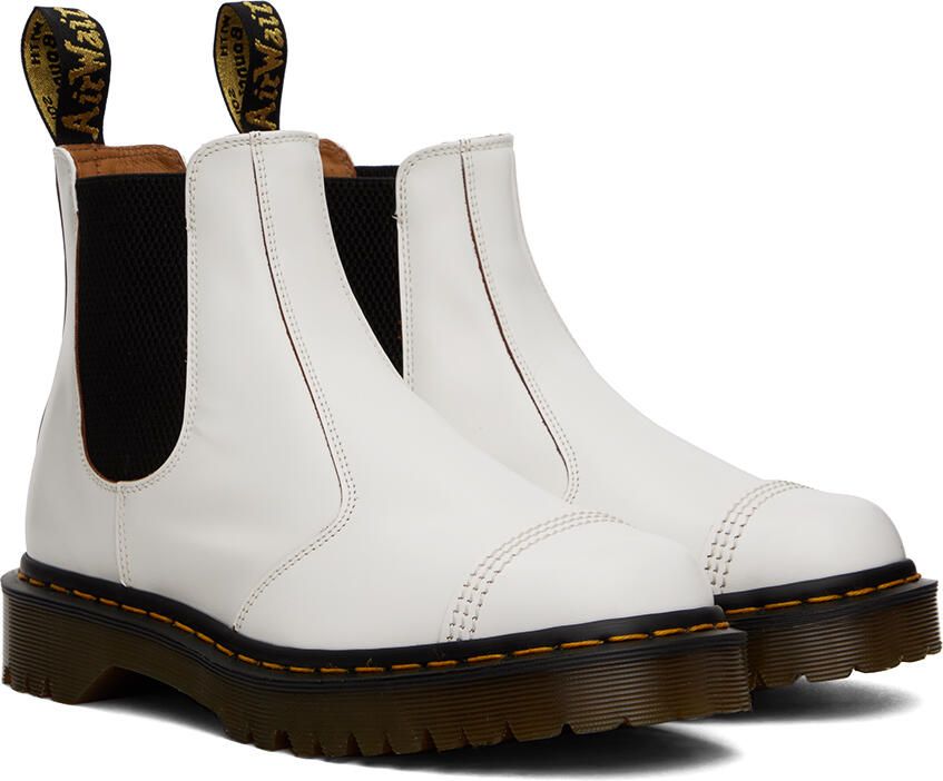 Dr. Martens White 'Made In England' 2976 Bex Chelsea Boots - Picture 2