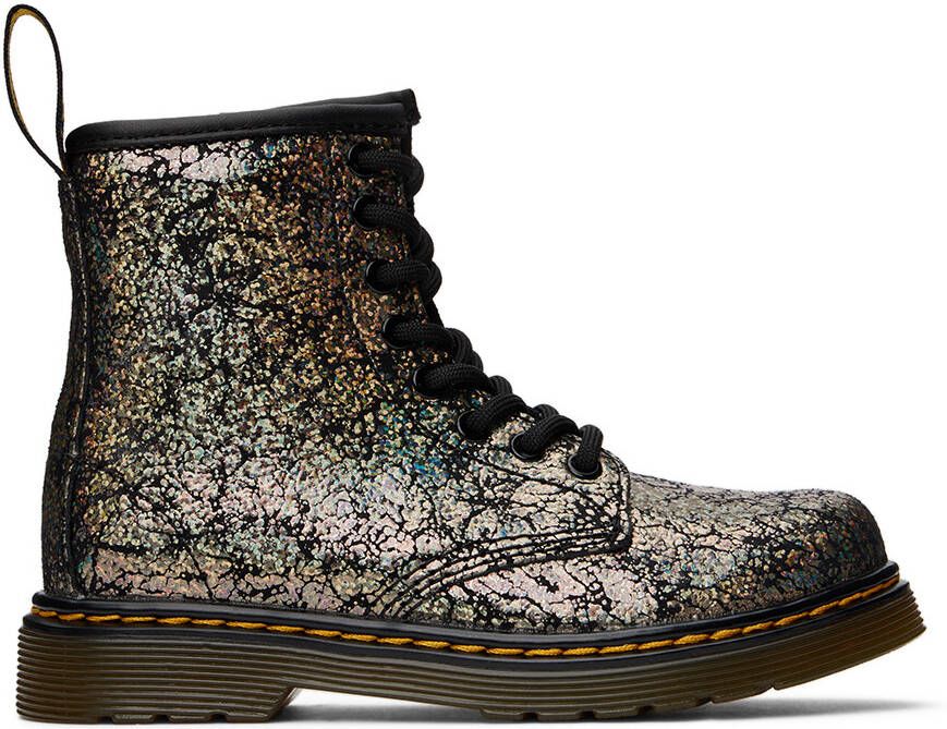 Dr. Martens Kids Black 1460 Crinkle Big Kids Boots - Picture 3