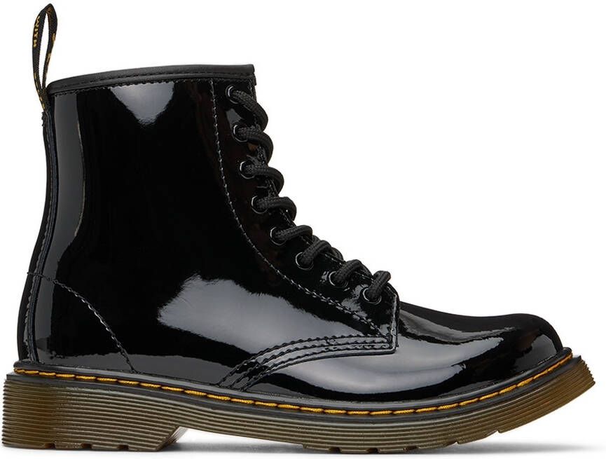 Dr. Martens Kids Black Patent 1460 Big Kids Boots - Picture 2