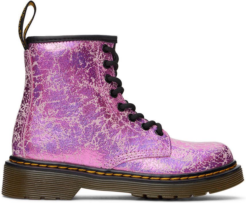 Dr. Martens Kids Pink 1460 Crinkle Big Kids Boots