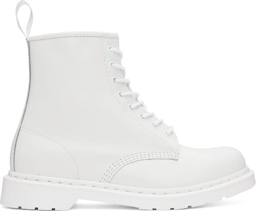 Dr. Martens White 1460 Mono Boots - Picture 4