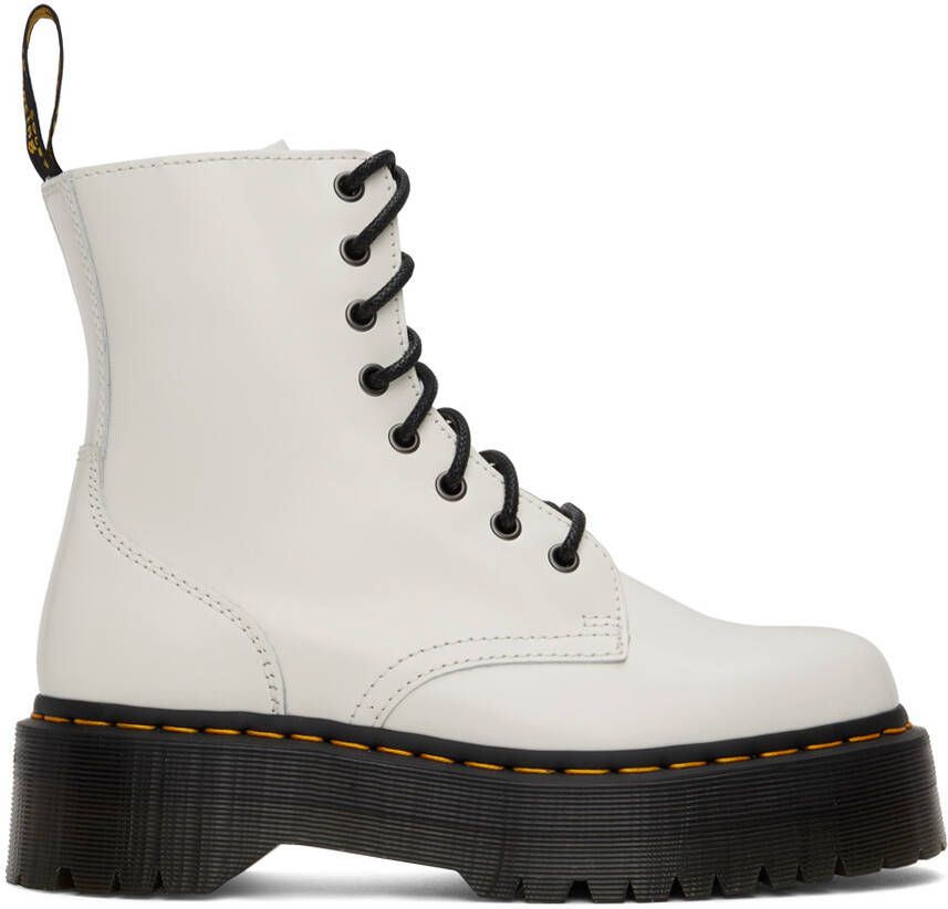 Dr. Martens White Jadon Retro Quad Boots - Picture 6