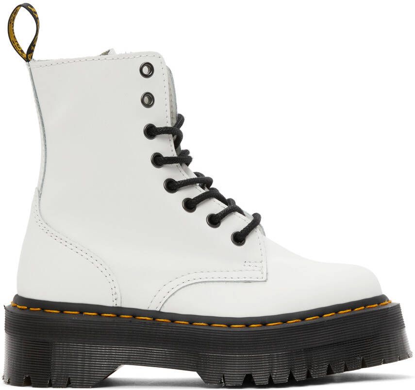 Dr. Martens White Jadon Retro Quad Boots - Picture 5