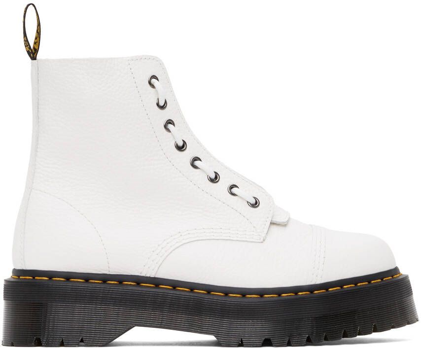 Dr. Martens White Zip Sinclair Boots - Picture 4