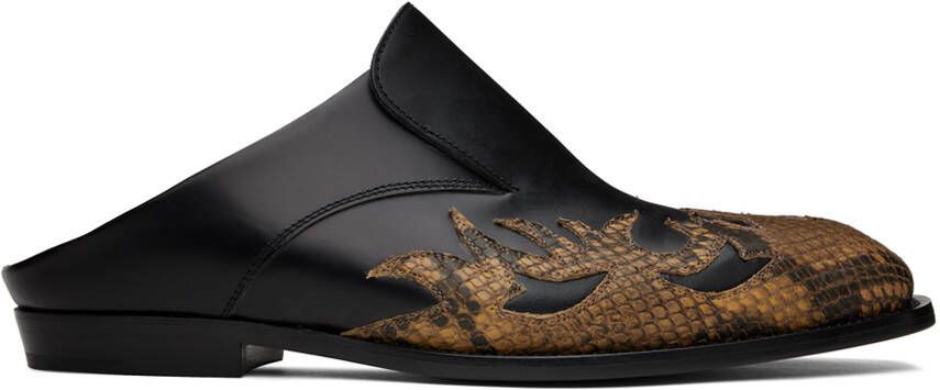 Dries Van Noten Black & Brown Paneled Loafers - Picture 5