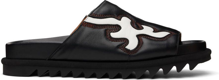 Dries Van Noten Black & White Shark Cowboy Sandals - Picture 5