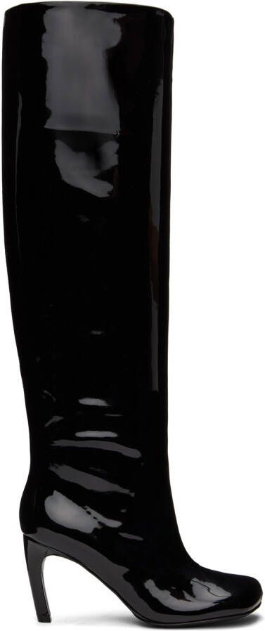 Dries Van Noten Black Coated Tall Boots