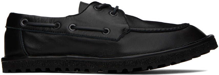 Dries Van Noten Black Leather Boat Shoes - Picture 4